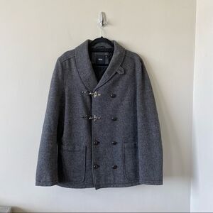 Asos-Wool Blend Basket Weave and Clasp Front Short Coat (Medium)